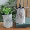 zakka pastoral iron bucket ornaments, retro aged white large iron art flower arrangement buckets, flower shop dried flower buckets, flower vases details Picture